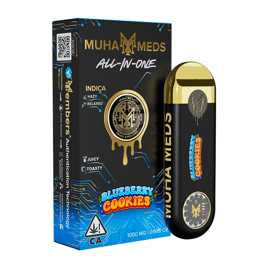 Muha Meds Blueberry Cookies All-In-One Indica packaging