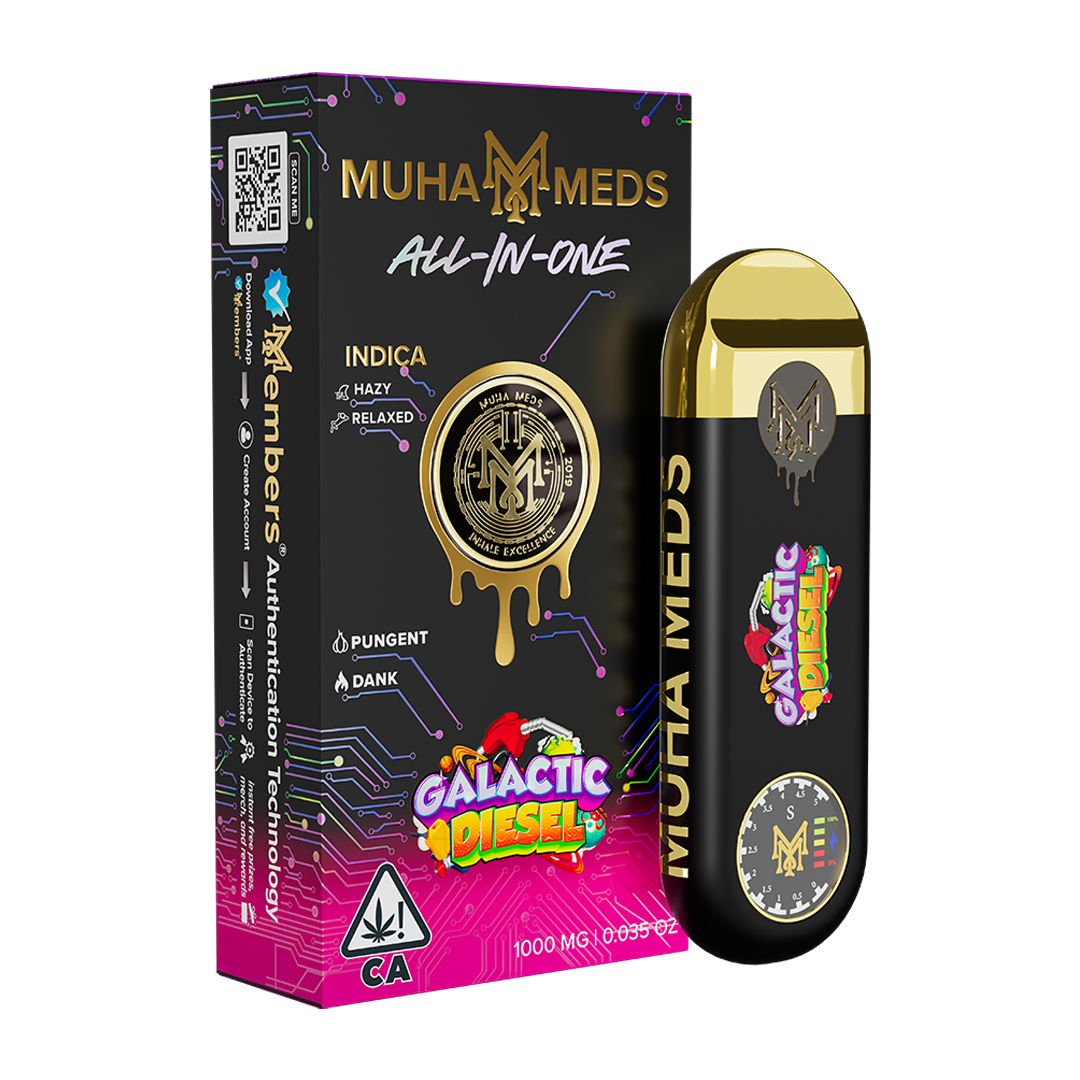 Muha Meds Galactic Diesel All-In-One Indica packaging