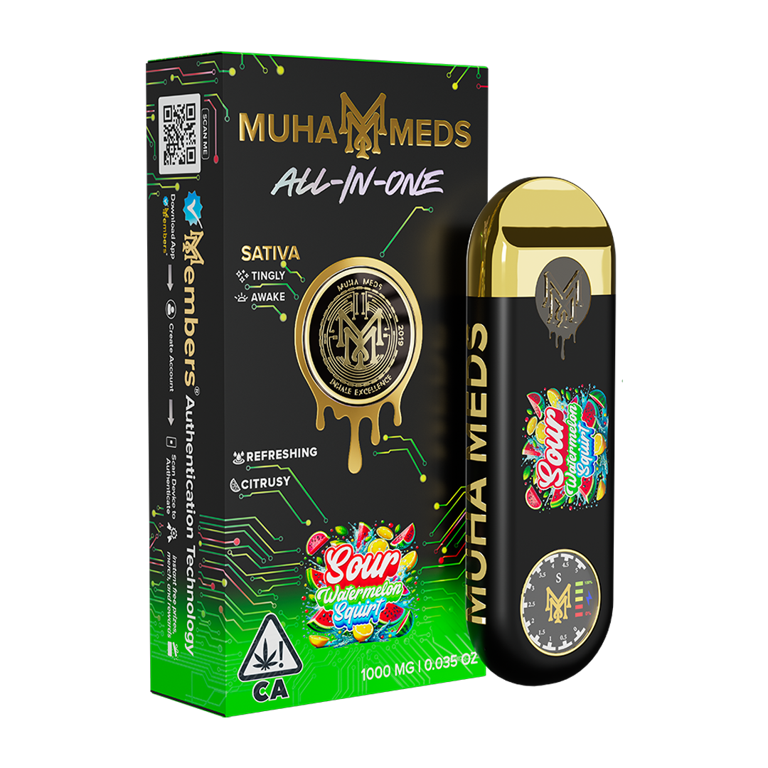 Muha Meds Sour Watermelon Squirt All-In-One Sativa packaging
